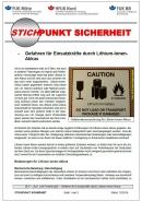 Infoschreiben zu Gefahren für Einsatzkräfte durch Lithium-Ionen-Akkus