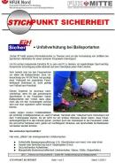 Infoschreiben zur Unfallverhütung bei Ballsportarten