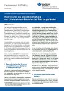 DGUV-Infoschreiben Brandbekämpfung von Lithium-Ionen-Akkus bei Fahrzeugbränden