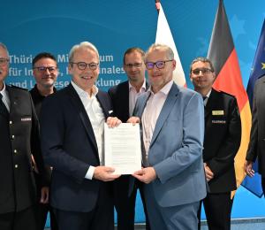 Innenminister Georg Maier und FUK Geschäftsführer Detlef Harfst